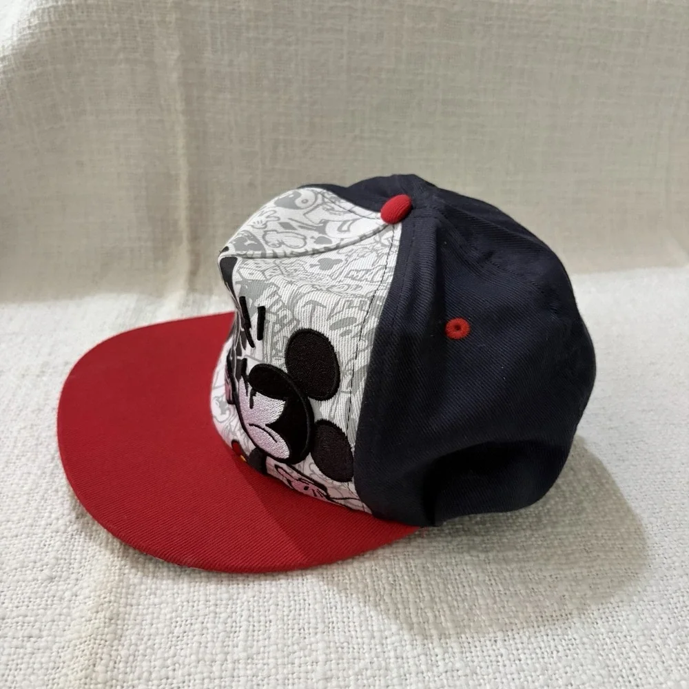 Disney Parks Mickey‎ Mouse Graffiti Adjustable Baseball Hat Red White Blue cap